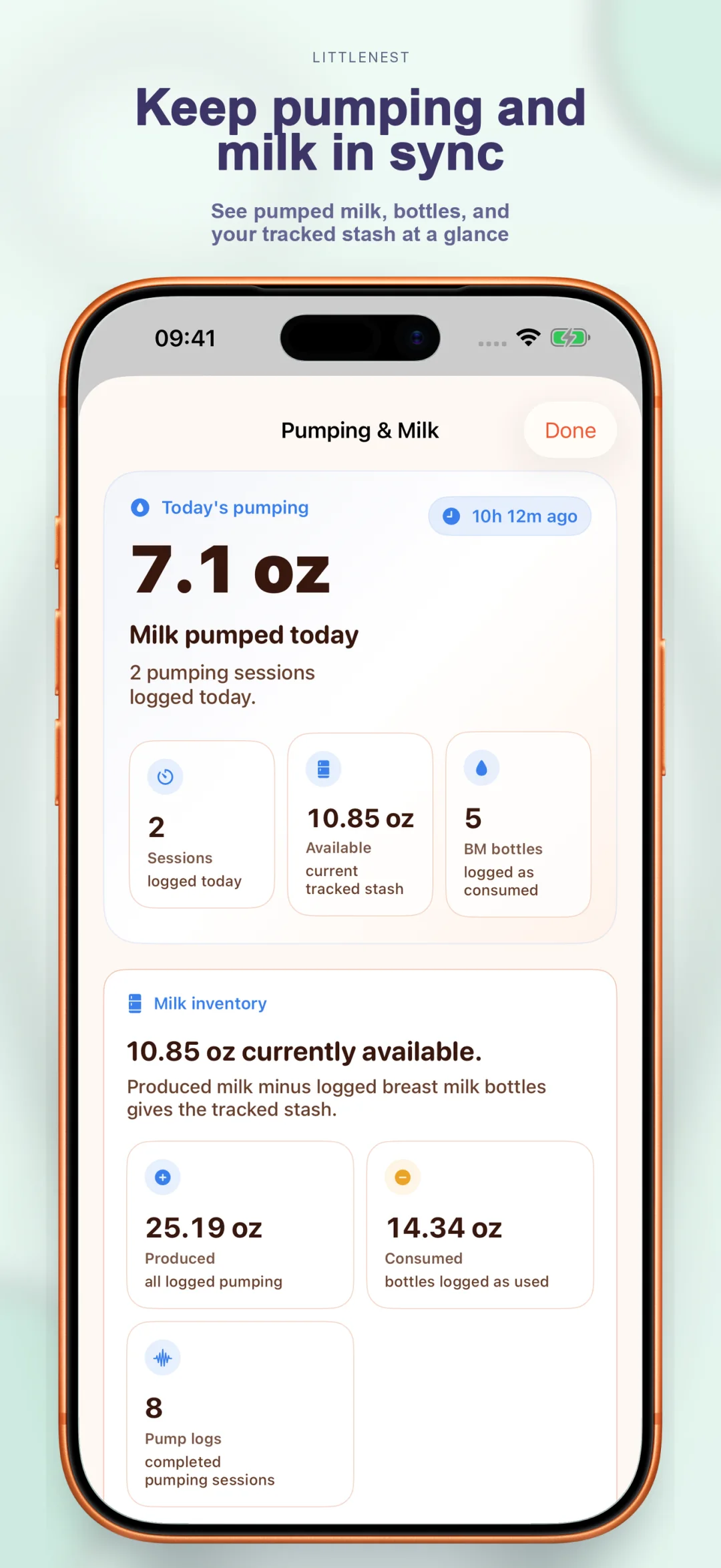 Pumping and milk inventory tracking