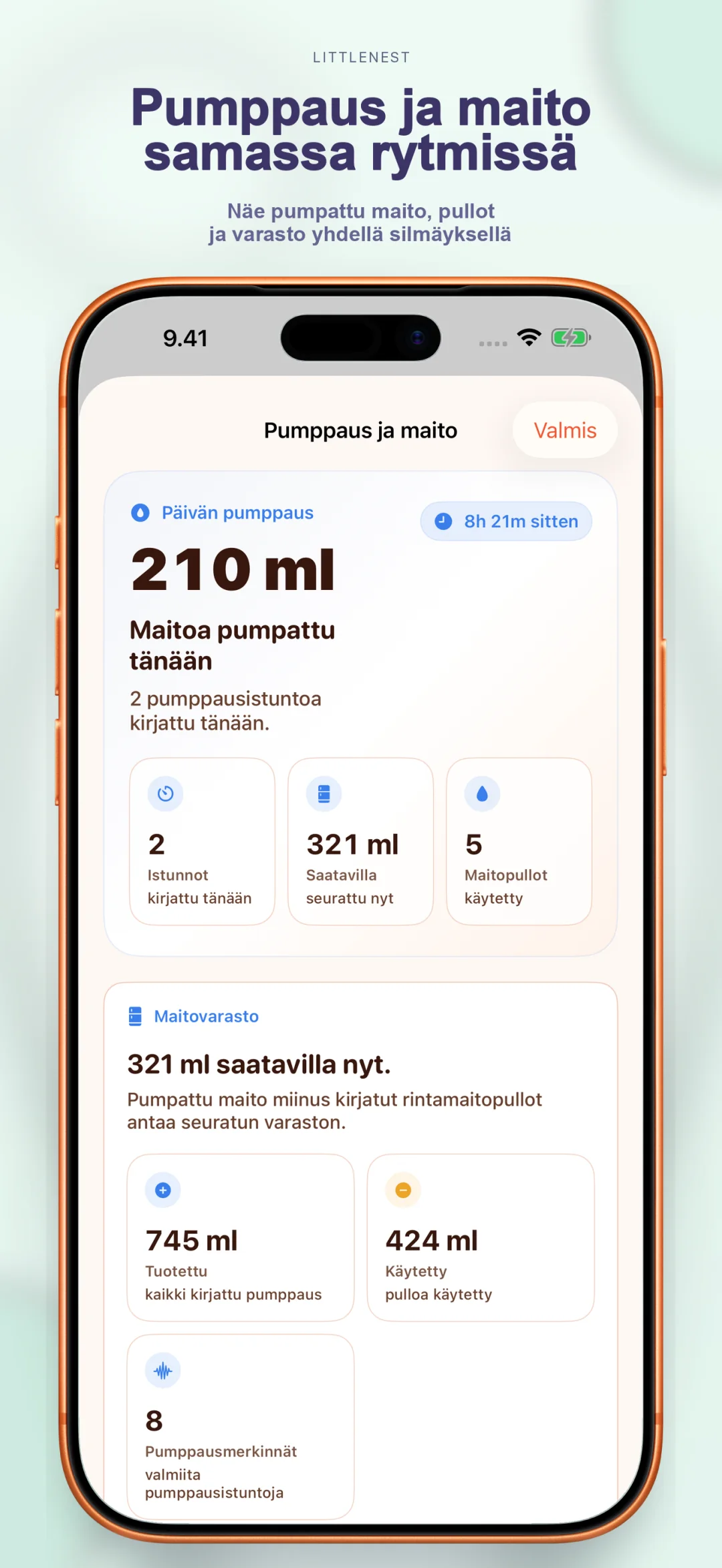 Lypsämisen ja maitosäiliön seuranta