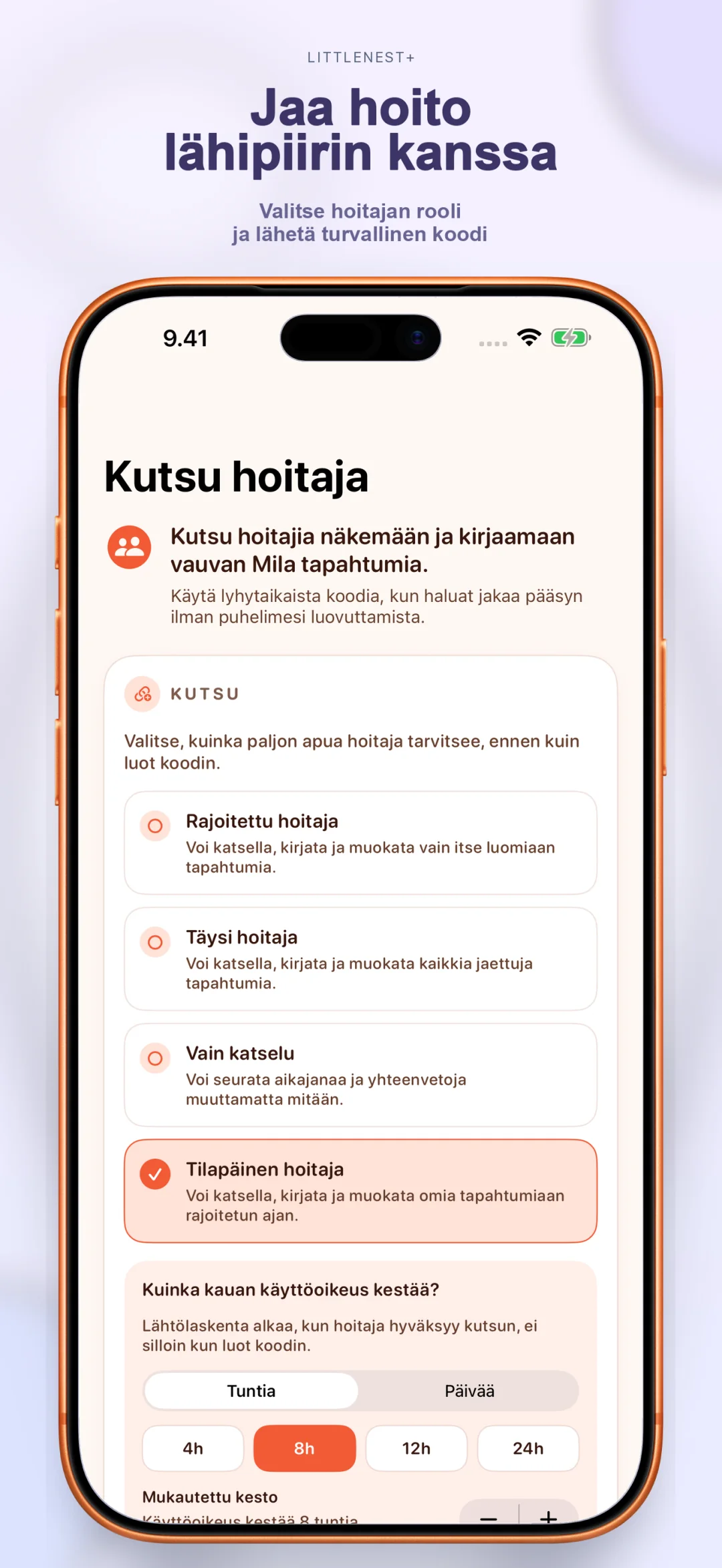 Jaa hoito toisen vanhemman ja hoitajien kanssa