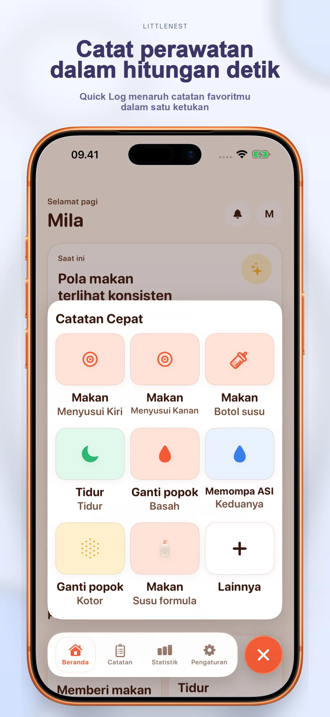 Layar pencatatan cepat untuk perawatan