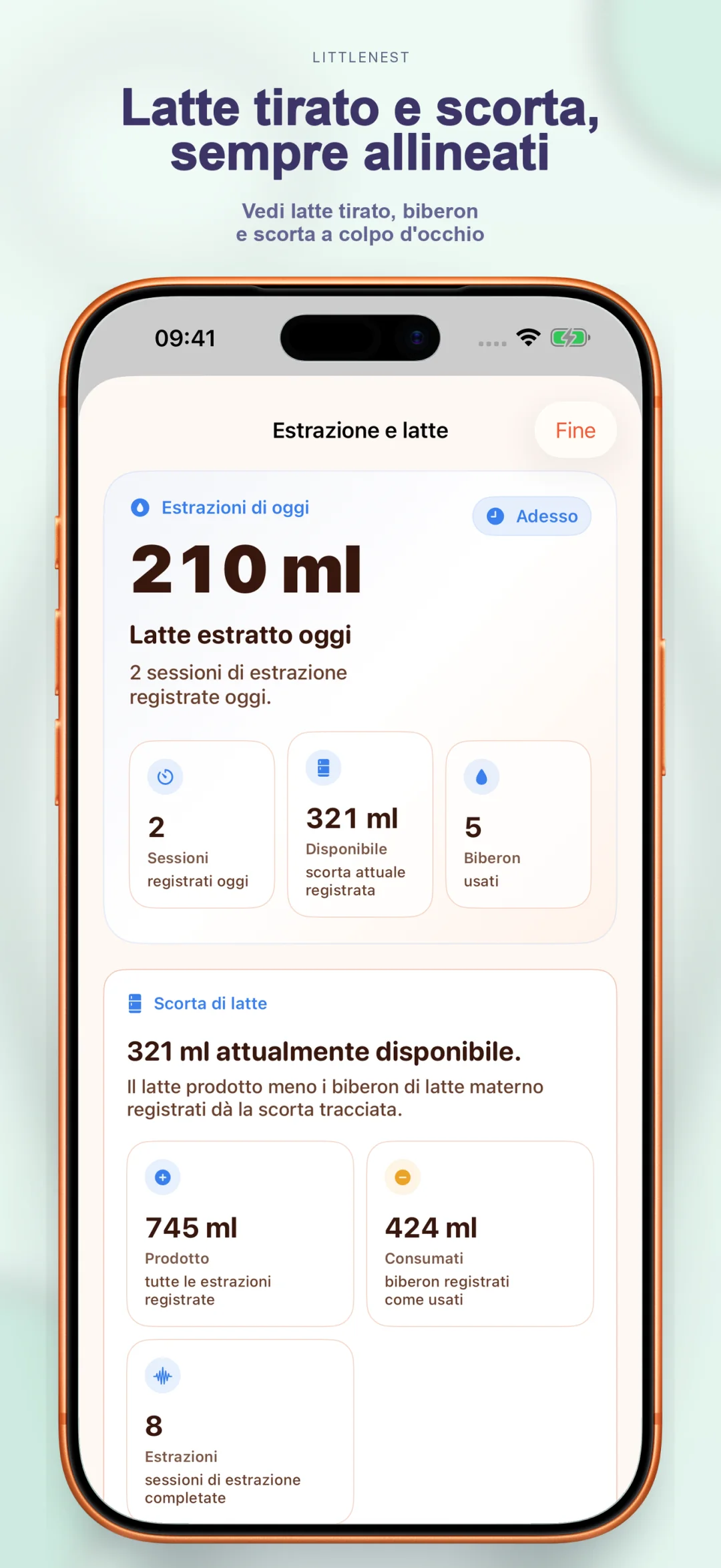 Monitoraggio tiralatte e inventario latte
