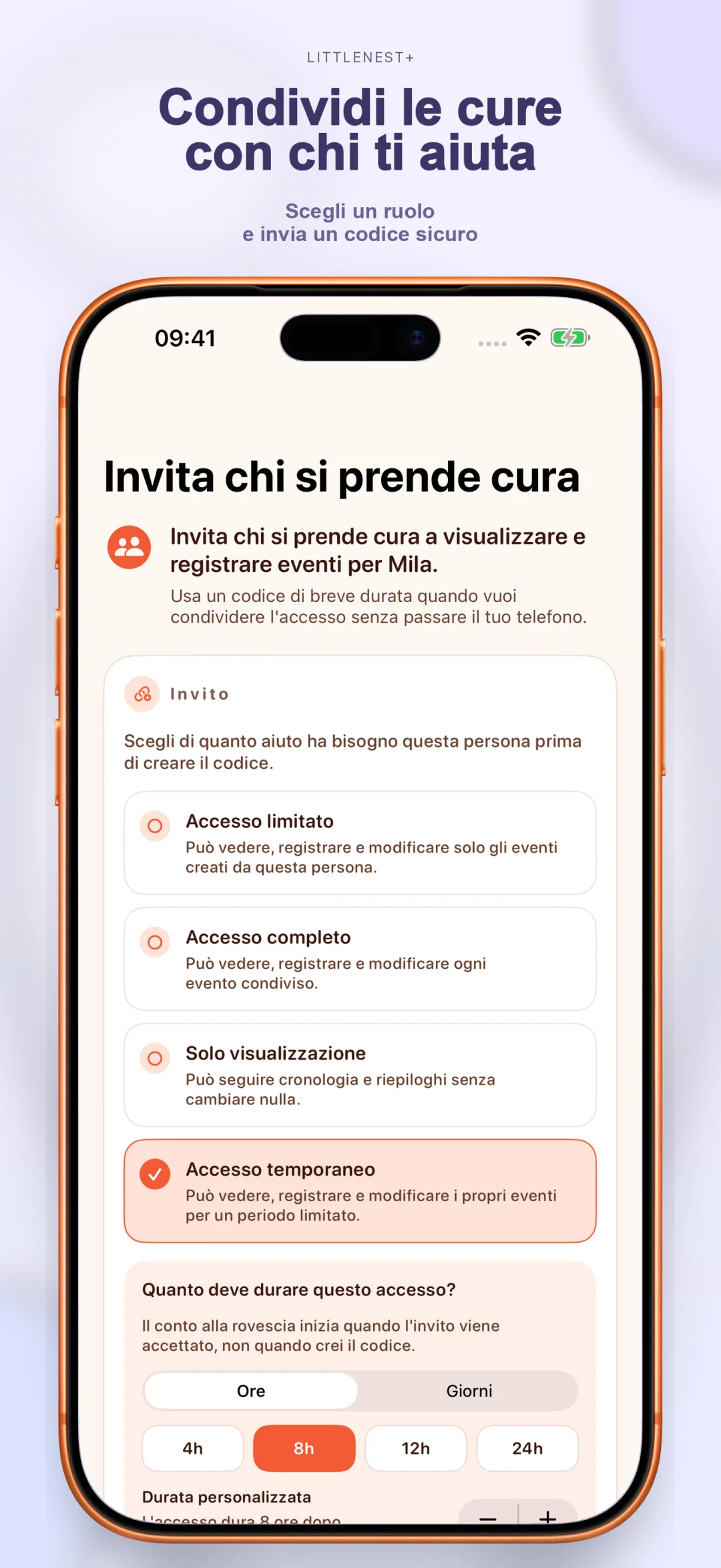 Condividi le cure con co-genitore e babysitter