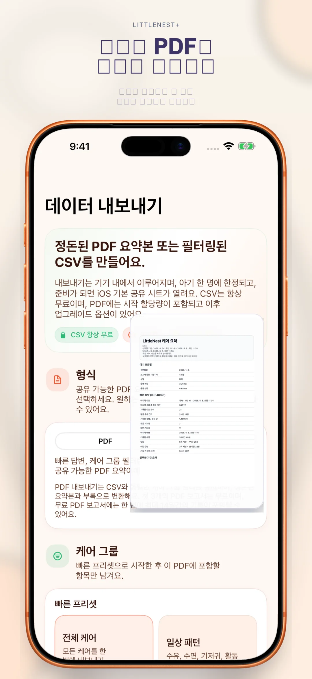 깔끔한 PDF 요약 내보내기