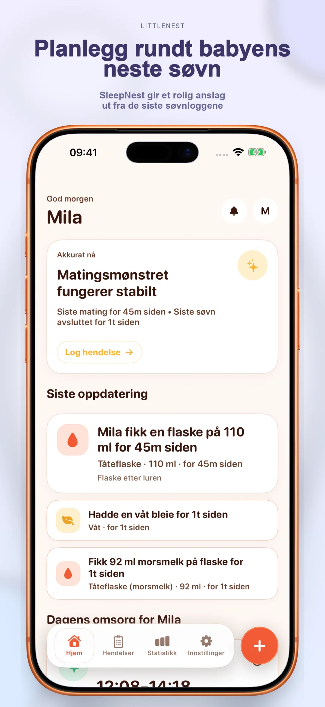 Planlegger for neste søvn med våkenvinduer