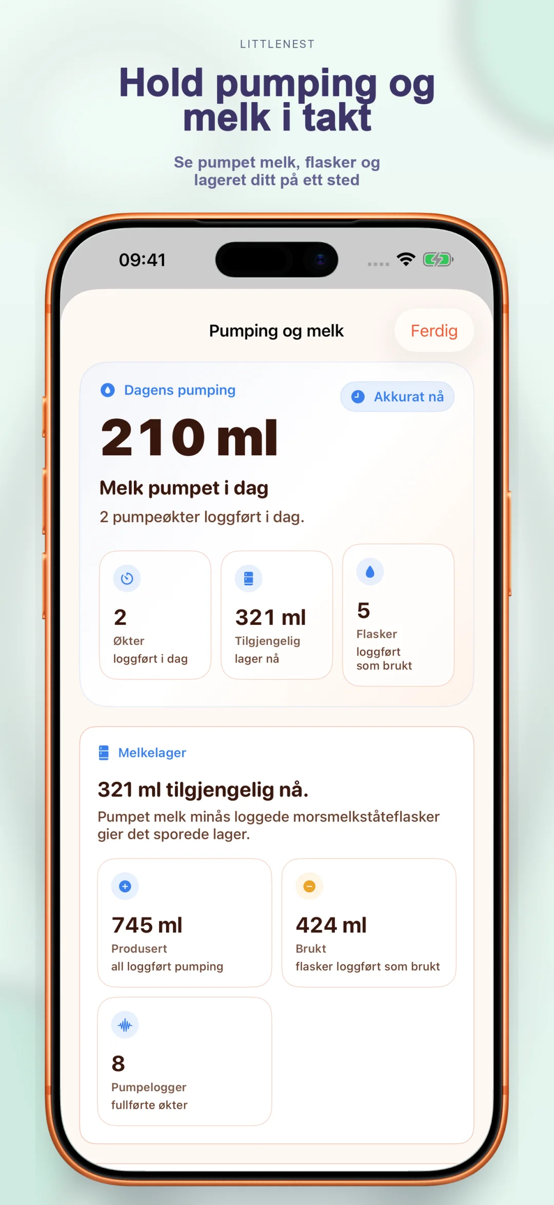 Pumping og melkelager