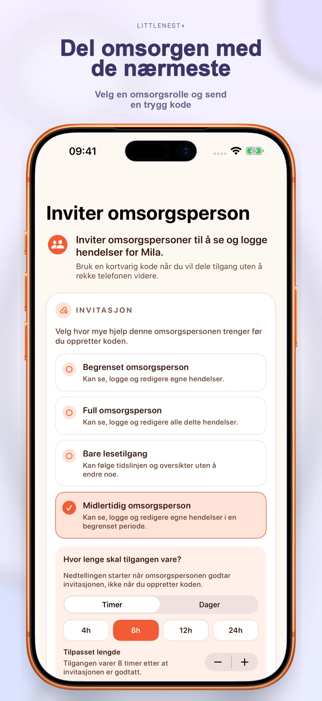 Del pleien med partner og barnevakter