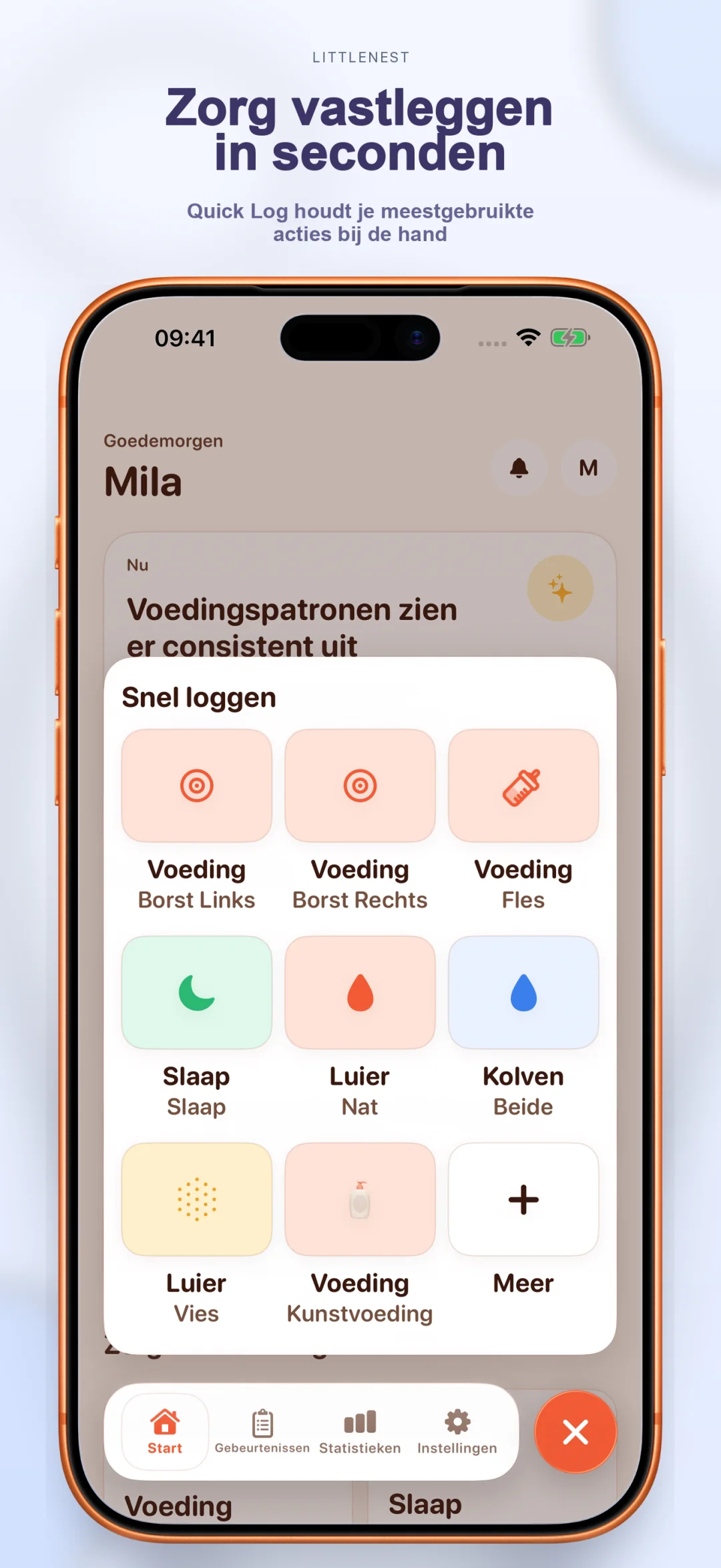 Snelscherm voor zorgmomenten