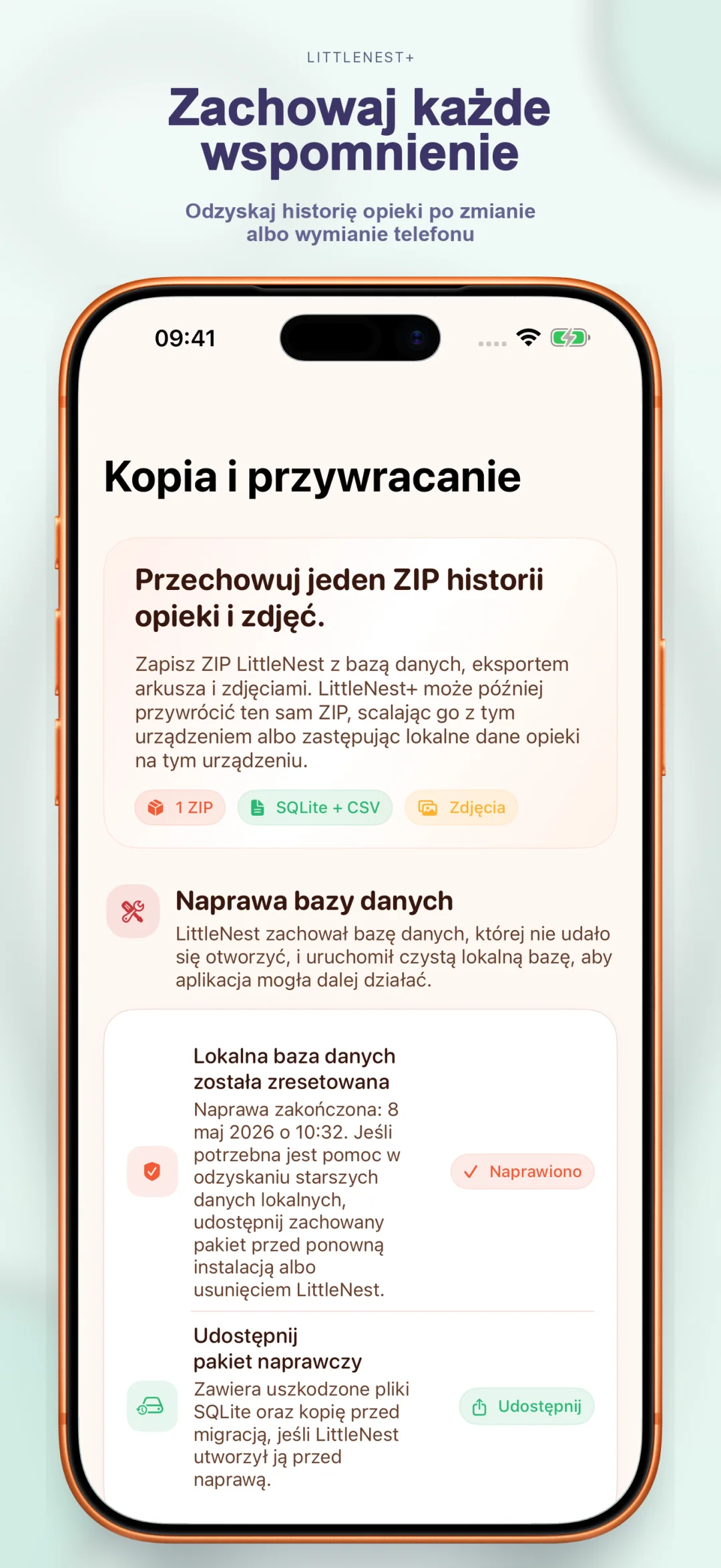 Kopia zapasowa historii opieki w chmurze