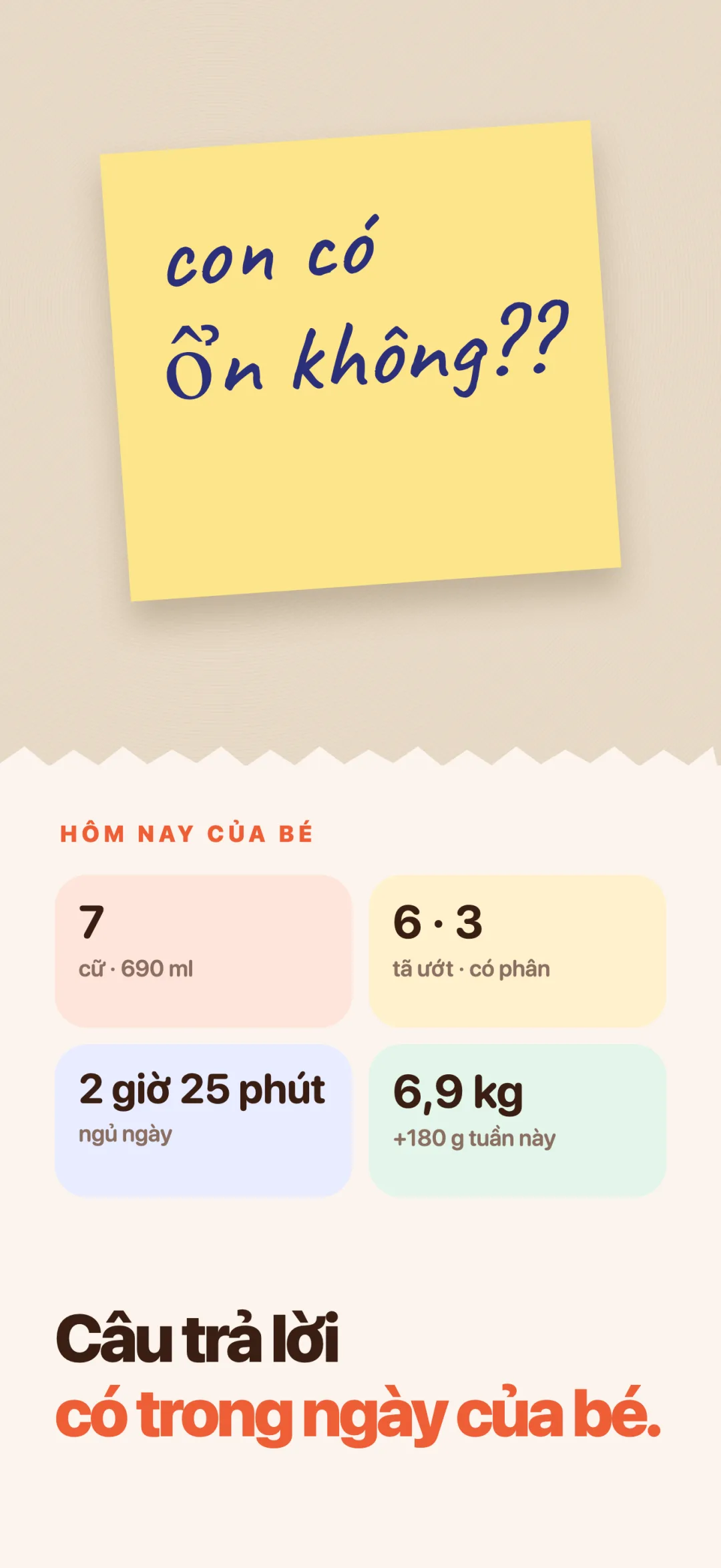 Câu trả lời có trong ngày của bé.